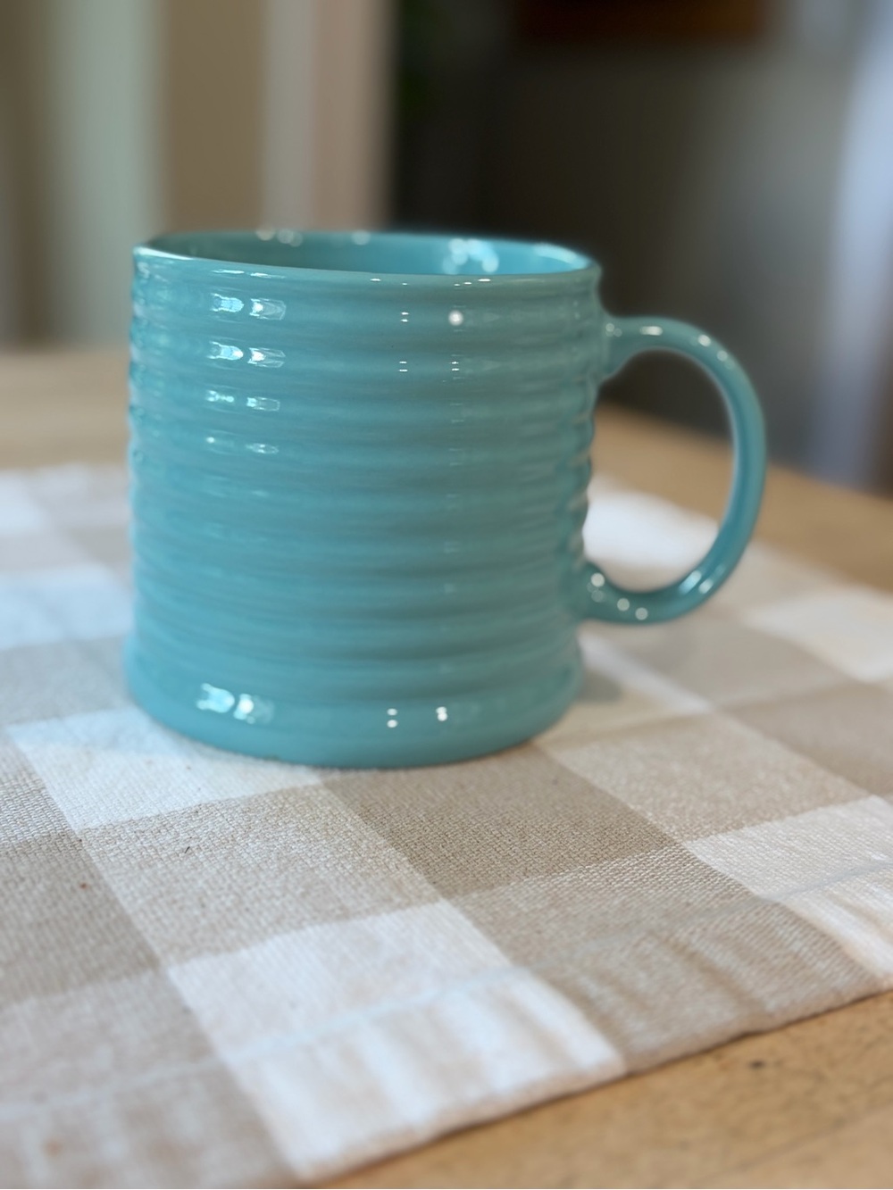 Rare Aqua Bauer Pottery for Pier 1 Bee Hive Ceramic Mug Coastal Cottage